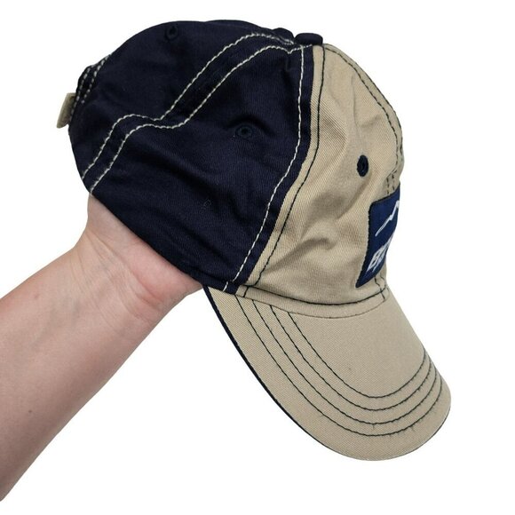 Busch Light Trucker Hat Adjustable Fit‎ Tan & Navy 713 Headwear Hook Loop strap - Picture 6 of 8